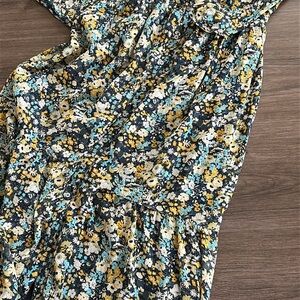 LOFT Floral Maxi Dress - Blue, Yellow, White